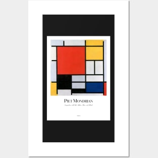 Composition with Red, Yellow, Blue, and Black with text by Mondrian Posters and Art